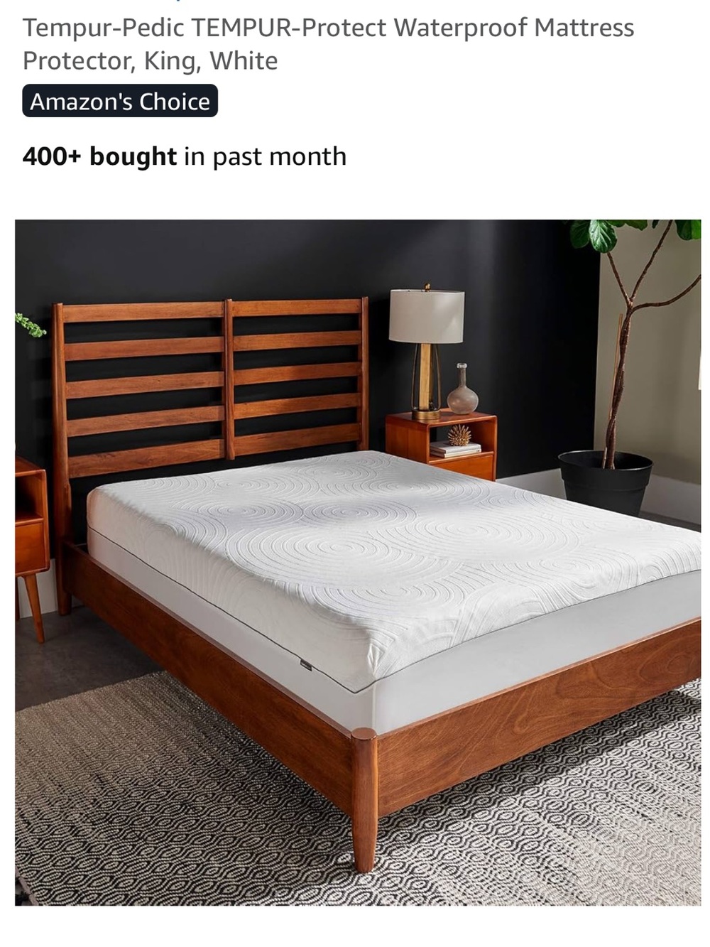 NEW Tempur-pedic Tempur-protect Waterproof Mattress Protector - King - White
